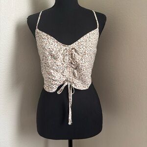 Floral brown/green 100% rayon